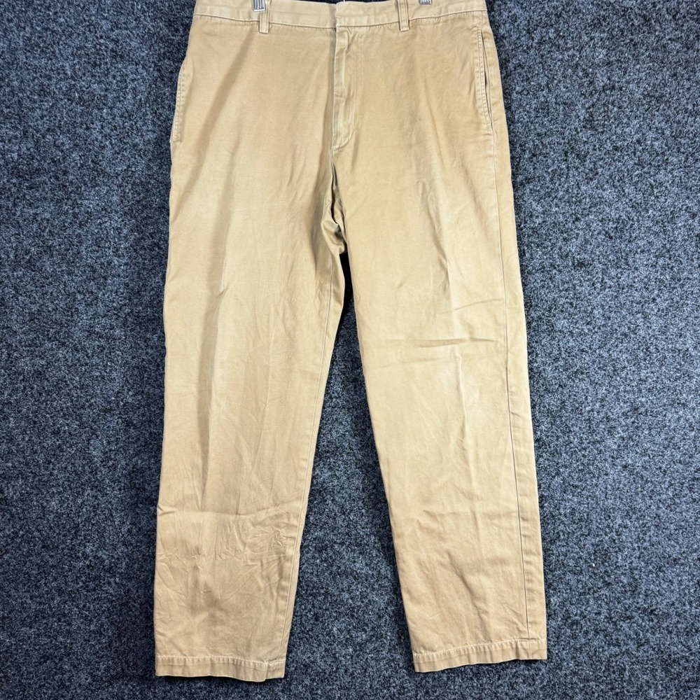 Banana Republic Gavin Chinos Mens 33x32 Tan Khaki Straight Fit Cotton Pants
